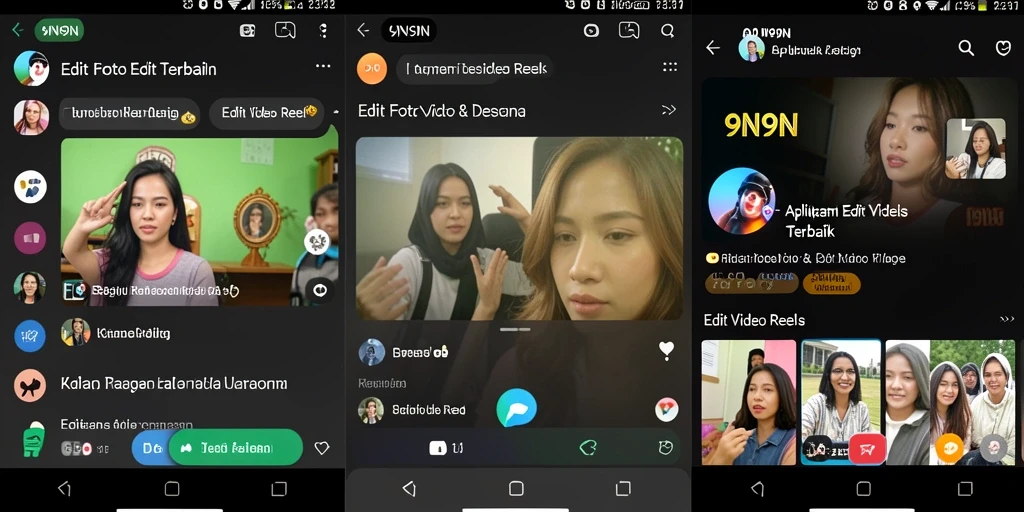 Antarmuka intuitif aplikasi Edit Video Reels 9N9N.