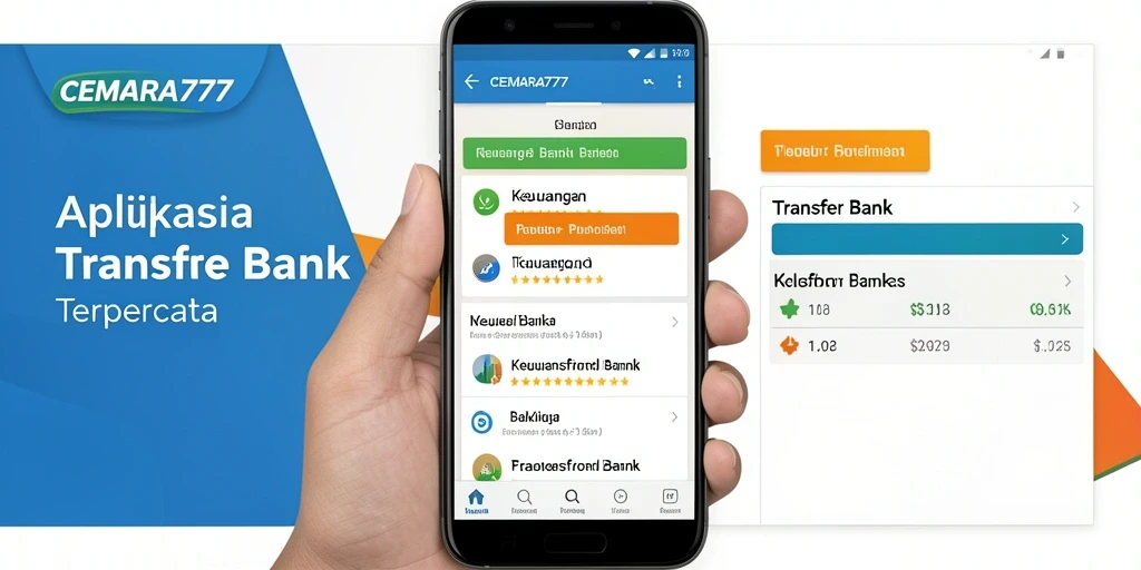 Tampilan antarmuka aplikasi CEMARA777 untuk transfer bank yang mudah.