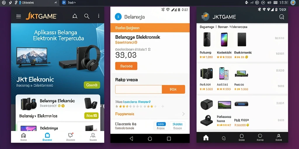 Tampilan utama JKTGAME dengan berbagai produk elektronik yang ditawarkan.