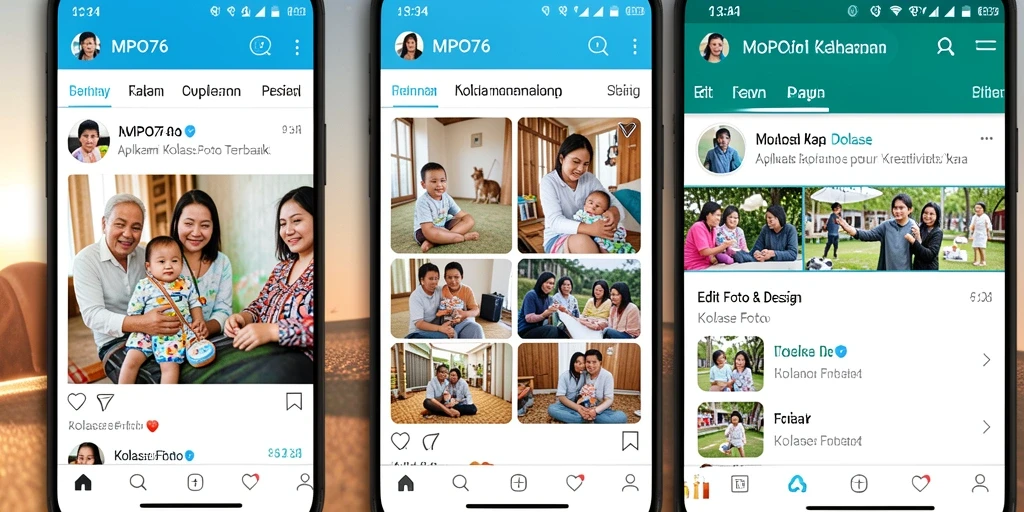 Tampilan antarmuka MPO76 saat membuat kolase foto yang kreatif.