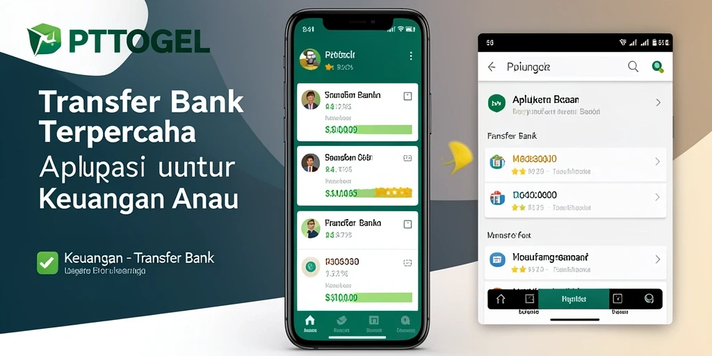 Tampilan antarmuka PTTOGEL untuk transfer bank yang user-friendly.