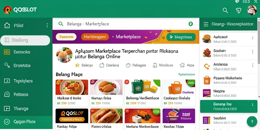 Tampilan utama aplikasi QQSLOT dengan produk dan penawaran menarik.