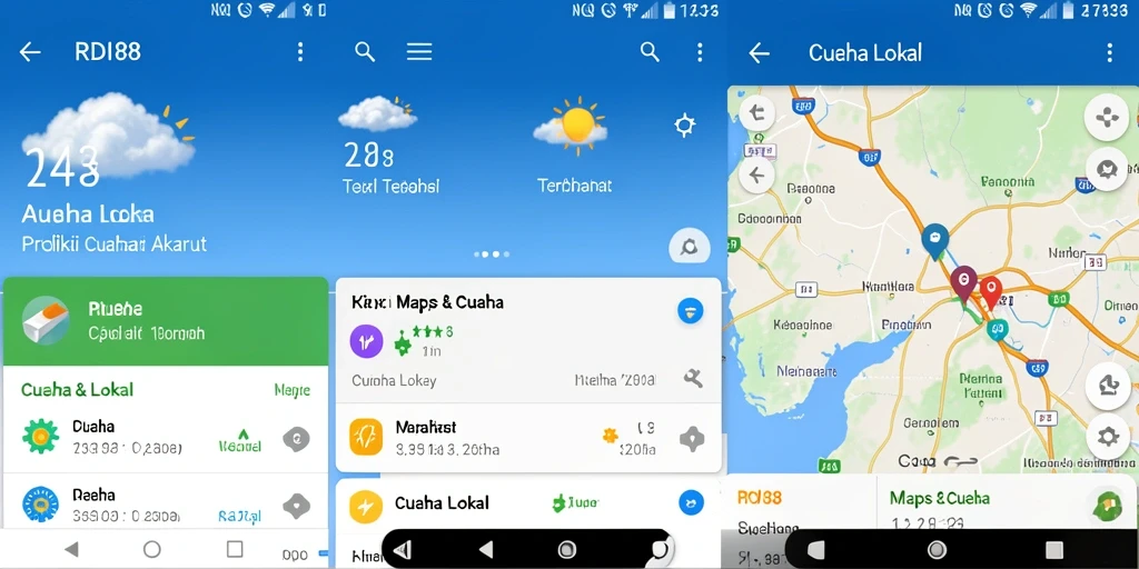 Antarmuka RDI88 menampilkan informasi cuaca lokal yang akurat dan terkini.