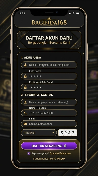Daftar Akun Baru baginda168 untuk Pengguna Android